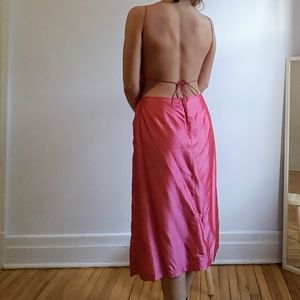 Vintage 100% silk Free People midi dress